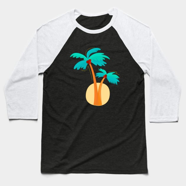 Palm Trees Baseball T-Shirt by fromherotozero